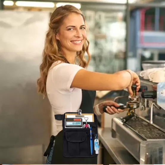 Claire-Foncet Kellnertasche Aus Canvas – Hüfttasche Mit Münzsortierer (5 Euro-Münzen) Und 4 Geldscheinfächern, Magnetverschluss – Ideal