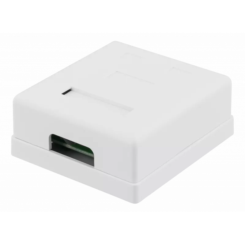 Ungeschirmte Netzwerkdose, Surface UTP 2xRJ45, Cat6, weiß
