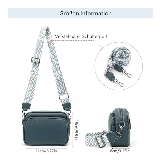 Umhängetasche Schultergurttasche PU-Leder color Blau