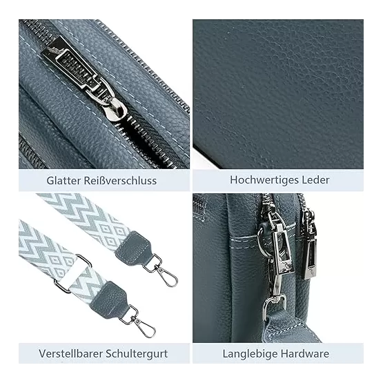 Umhängetasche Schultergurttasche PU-Leder color Blau