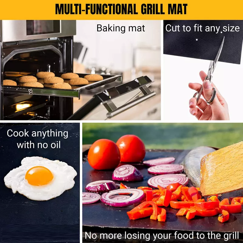 RiverRae Grillmatten – 5er Pack, Antihaftbeschichtet, Hitzebeständig Bis 260°C, Wiederverwendbar