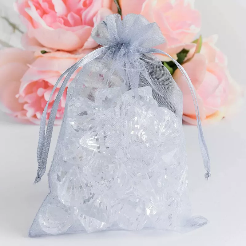 INF Kleine Geschenktüten mit Zugband Organza 25er-Pack 7x9 cm