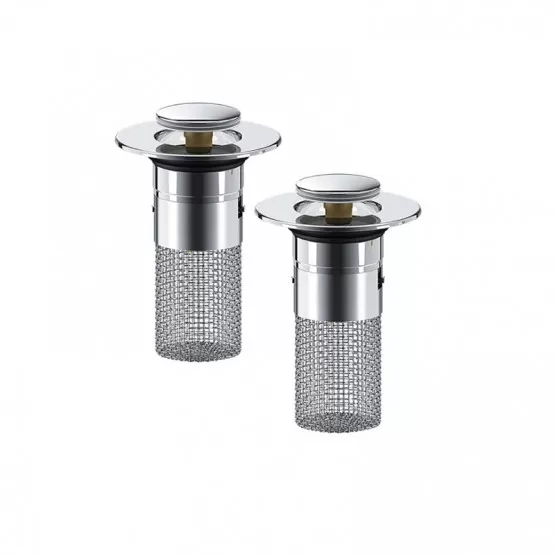 Hibbent 3-in-1 Edelstahl Abflusssieb Für Küchenspülen – 2er Pack, Rostfrei, US-Standard 9 Cm