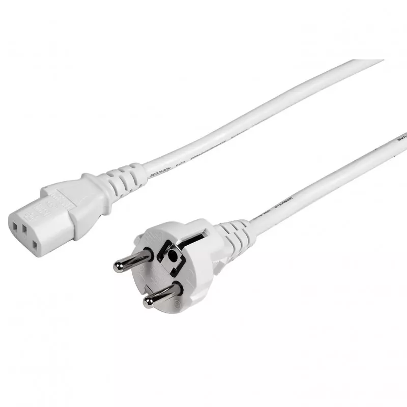Hama Netzkabel 3-polig, 2,50 M, Schwarz – Mit Kleeblattstecker Für PC, Monitor & Mehr