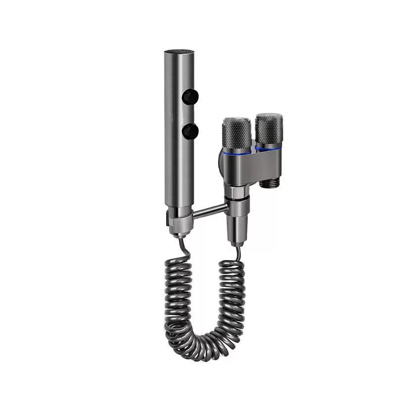 INF Druckverstärkender Toilettensprüher mit Ständer und zwei Modi Grau