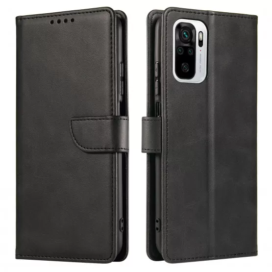 Hülle Für Xiaomi Redmi Note 9 Pro/9S – PU Leder Flip Case Mit Kartenfächern & Magnetverschluss, Schwarz