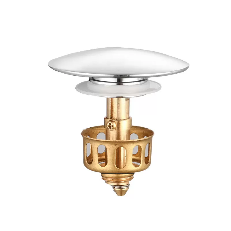 INF Abflusssieb für Badezimmerwaschbecken mit Kupferdeckel, Kern und Korb