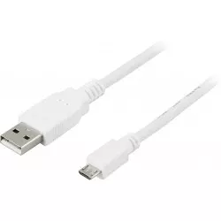 USB 2.0-Kabel, Typ A ma, Typ Micro B ma, 5-polig, 1 m, weiß 