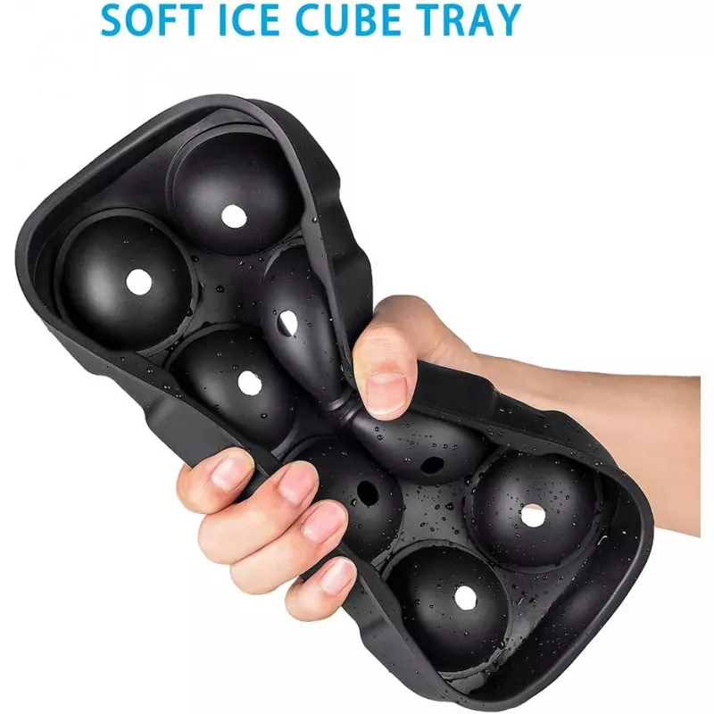 Golfball-Eiswürfelform Aus Silikon – Macht 6 Runde Eisbälle, Inkl. Trichter, Für Cocktails & Whisky