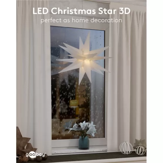 INF LED-Weihnachtsstern 3D,  56 cm, batteriebetrieben