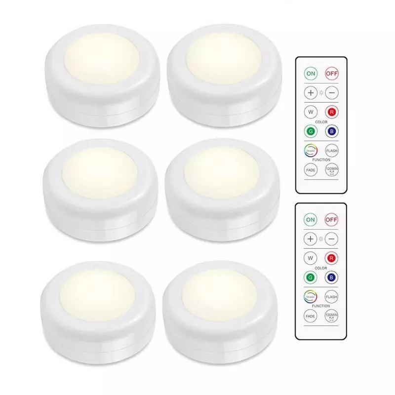 INF LED-Strahler – Set mit 6 Leuchten und 2 Fernbedienungen