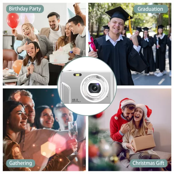 40 MP Digitalkamera Mit Doppelobjektiv & IPS-Display – Autofokus, 1080p Video & Bunte Filter Für Einsteiger