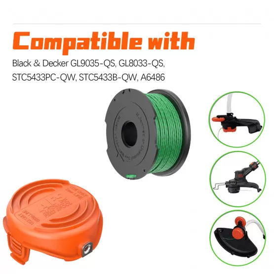 Ersatz-Fadenspule Für Black & Decker 580 Trimmer – Komplett Mit Mähfaden, Passend A6481