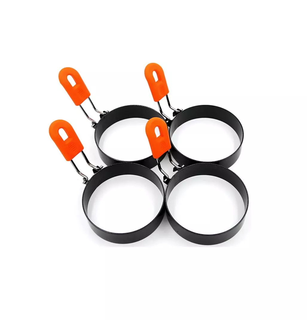 INF Spiegelei-Form / Omelettform 4er Pack Edelstahl / Silikon