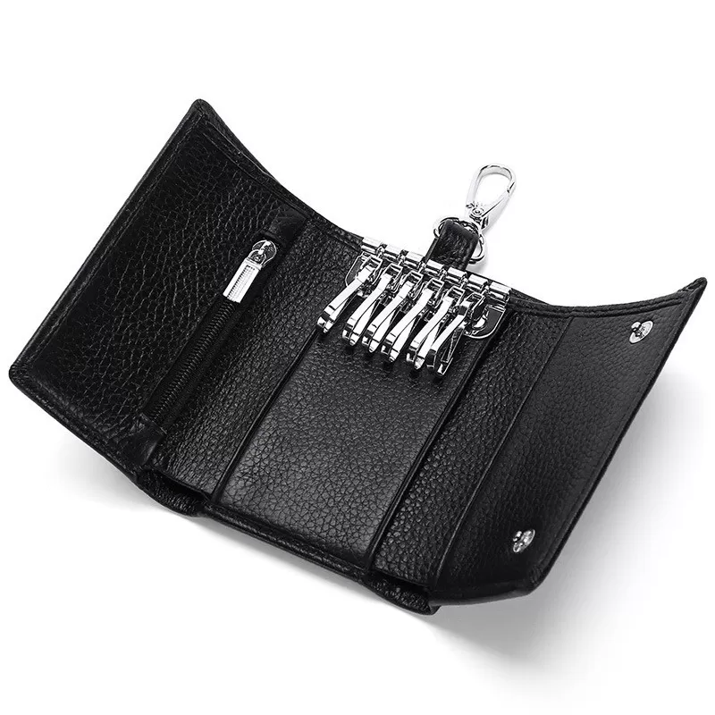 INF Echtlederschlüsseltasche, Multifunktionsgeldbörse mit Kartenfächern