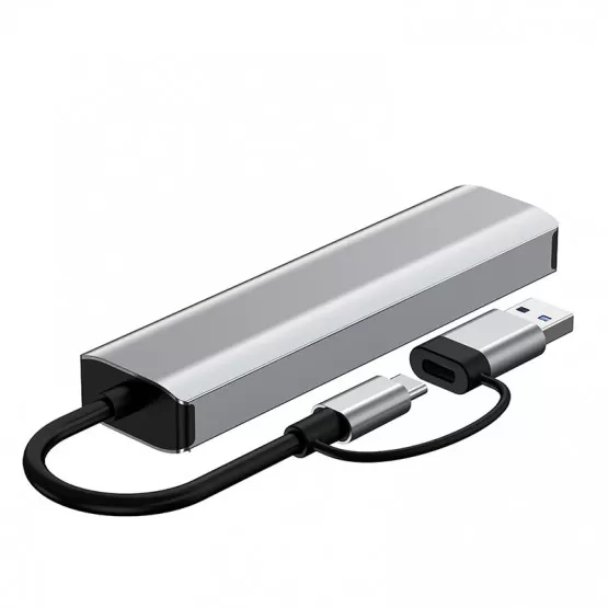 INF Multifunktionaler 5-in-2 Hub mit Gigabit Ethernet Adapter