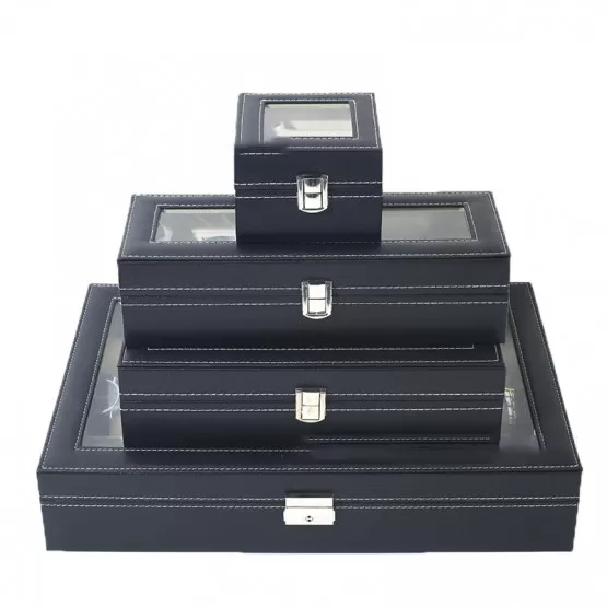 INF Luxus Leder Uhrenbox für Herren Uhrenaufbewahrungsbox mit