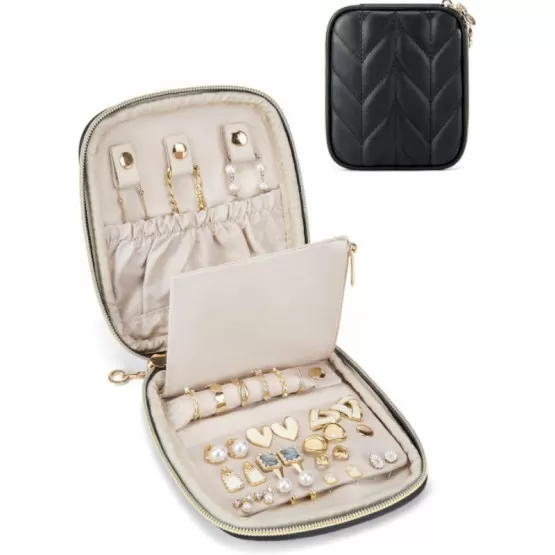 Schmuckbox Reise Tragbarer Schmuck Organizer  Reisetasche/Rolle Fr  Ohrringe, Halsketten & Mehr