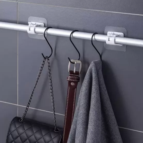 Gardinenstangenhalter Ohne Bohren – 3 Stück, Bronzefarben, Verstellbar Für Stangen Bis 2,5cm