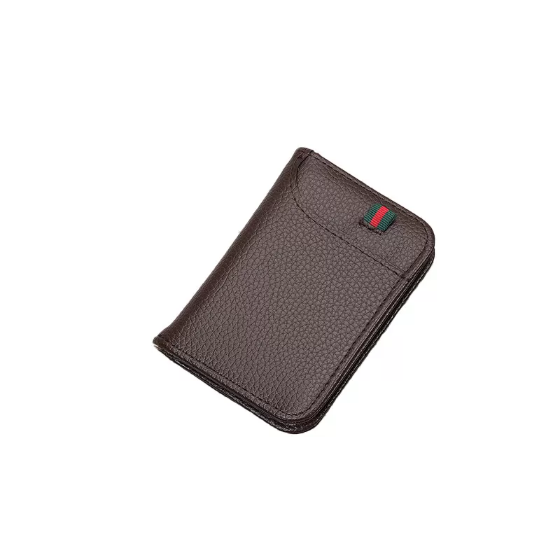 INF Schlanke minimalistische Geldbörse - Kaffeebrauner Kartenhalter