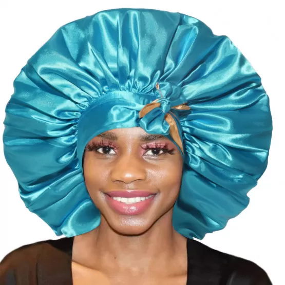 Satin-Schlafhaube Mit Bindeband – Doppellagig, Für Alle Frisuren, Perfekt Zum Schlafen Oder Bei Der Beauty-Routine