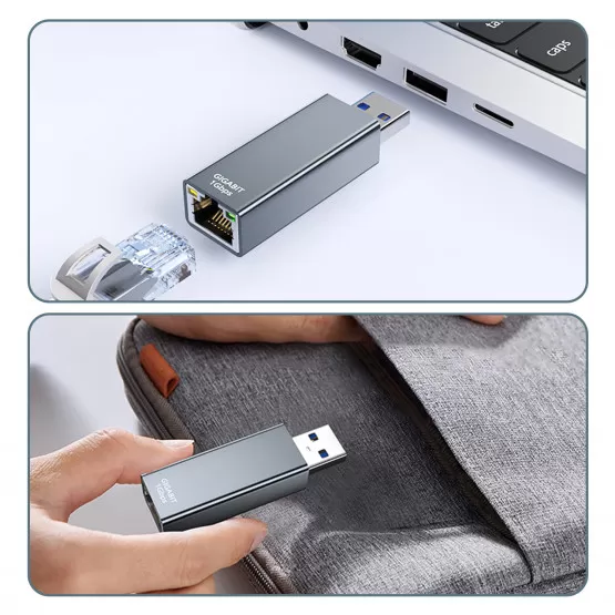 USB 3.2 Gen 1 HUB Mit 3x USB Ports Und 1x Ethernet 1Gigabit LAN (C