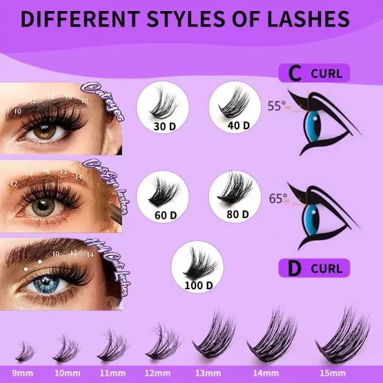 INF DIY 30D Flauschige Falsche Wimpern - Natrlicher Look, Einfache