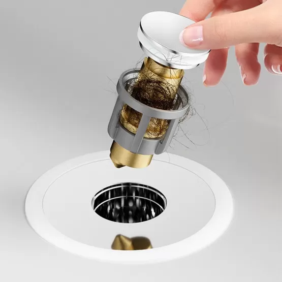Universal Waschbeckenstöpsel Aus Messing – Antik-Design, Für 2,6-5 Cm Ablauf, Mit Haarfänger