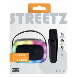 streetz K100 Karaoke-Lautsprecher mit Mikrofon, 5W, schwarz