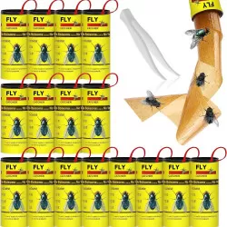 INF Fliegenfalle Fliegenfänger Fliegenpapierrolle 16er-Pack