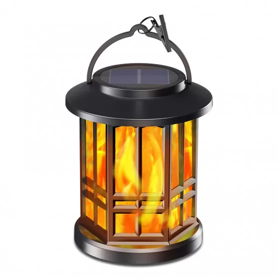 INF Outdoor Solar Flammenlaterne mit Clip
