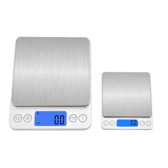 INF 3 kg Digitale Küchenwaage mit Batterie, Edelstahl-Lebensmittelwaage