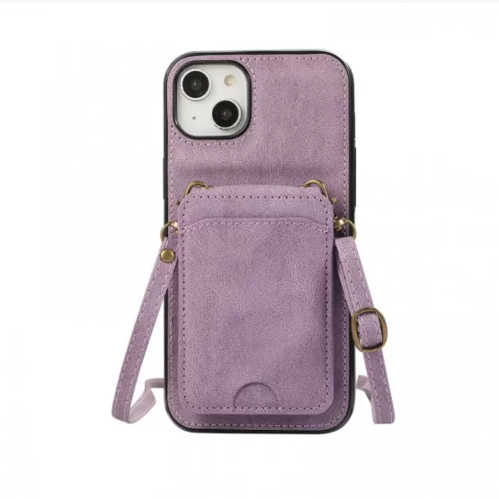 INF 3-in-1 Lila PU Leder Brieftasche Handyhlle kompatibel mit iPhone 17