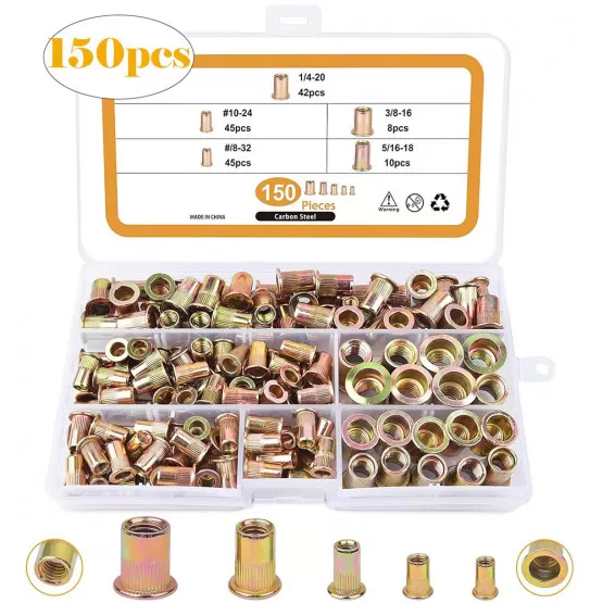 Nietmuttern-Set - verzinkter Stahl - 150-tlg