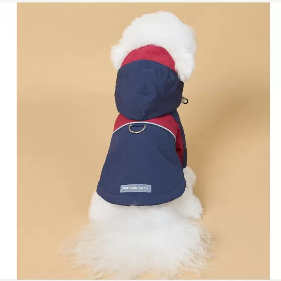 INF Marineblauer Winterhundemantel: Verdickte, warme, wasserdichte,
