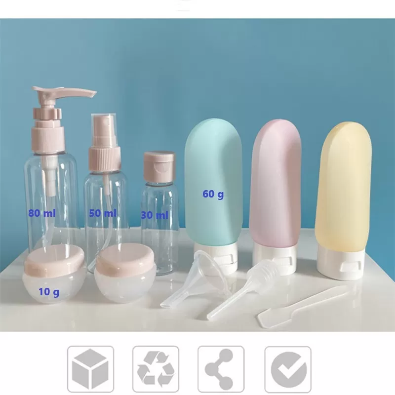 10 Reiseflaschen Für Händedesinfektionsmittel – Nachfüllbar, 50 Ml & 30 Ml, PETG Material, Mit Karabiner