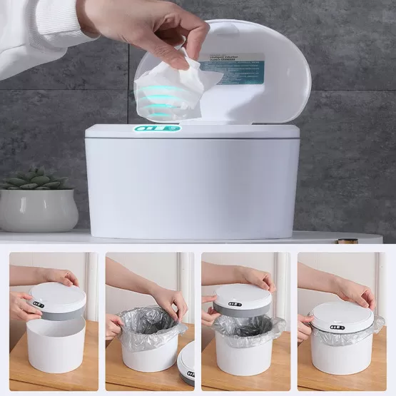INF Intelligenter Tisch-Mülleimer mit Sensor – USB-aufladbar