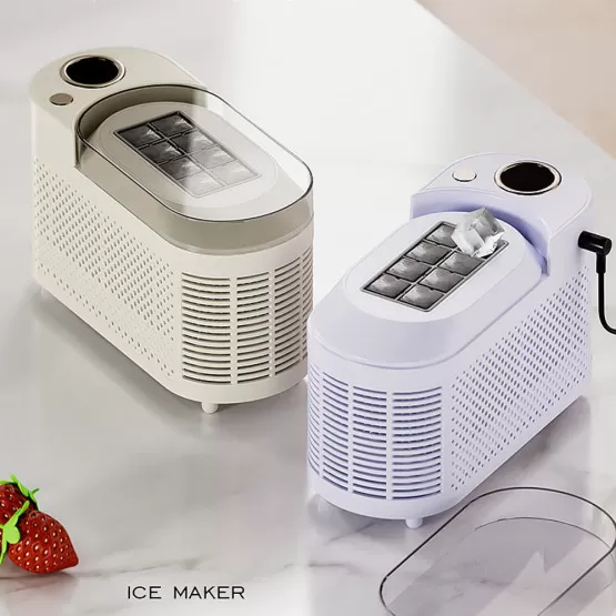 INF Tragbarer Mini-Tisch-Eisbereiter – Schnelles Eis in 10-15 Minuten