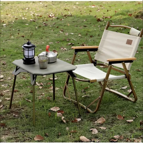 INF Tragbarer Outdoor-Hoch-Tief-Klapptisch mit Aluminiumbeinen und