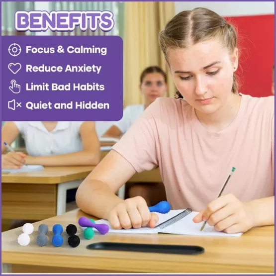 8 Stück Fidget Toys Silikon Sensorik Stick - Texturiertes Anti Stress Spielzeug Für Erwachsene Zur Beruhigung