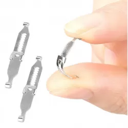 INF Verstellbare Korrekturklammer für eingewachsene Zehennägel - 2 Stk. Edelstahl Nagelglätter