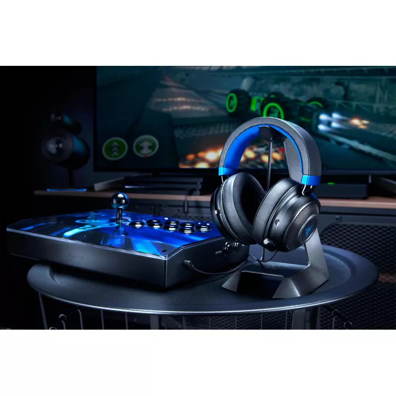 Razer Headset, Analog 3,5 mm, Kraken für Konsole, Schwarz/ Blau, Einge