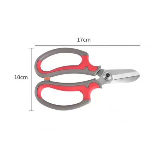 INF Floristen-Schere - Edelstahl-Beschneidungsschere für Blumenarrangements, Rot, 17cm