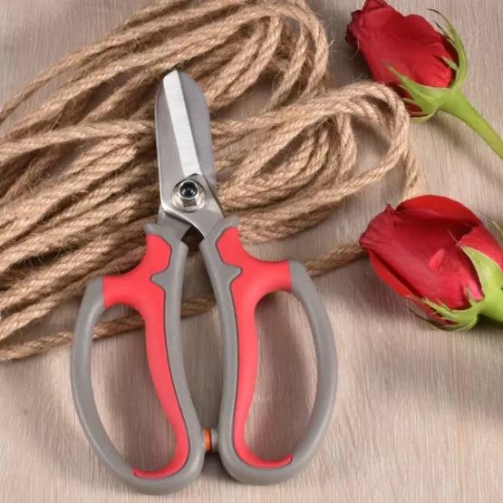 INF Floristen-Schere - Edelstahl-Beschneidungsschere für Blumenarrangements, Rot, 17cm