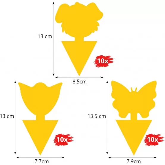 INF Garten-Klebefallen 30er-Pack – gelbe, doppelseitige Fliegen-Klebebretter zur physischen Schädlingsbekämpfung