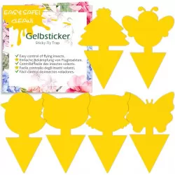 INF Garten Klebe-Fallenplatten Set - 60 doppelseitige gelbe Klebefallen für Fliegen, PP-Klebeplatte mit Kleber und Trennpapier