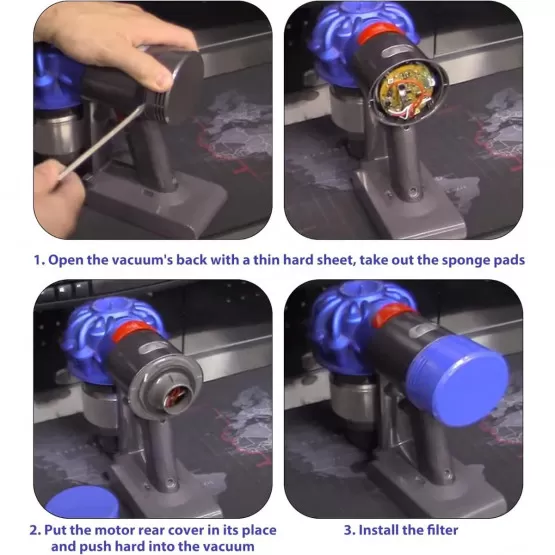 INF Motor-Hinterabdeckung und hinterer HEPA-Filter-Konvertierungssatz, kompatibel mit Dyson V7 und V8
