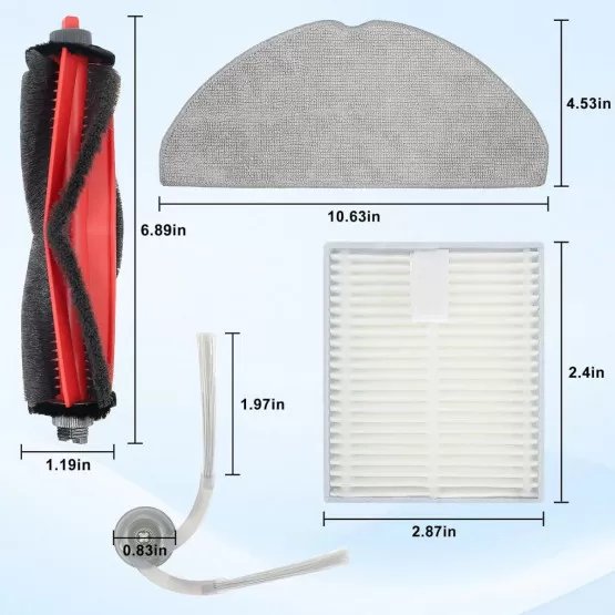 INF Ersatzteil-Kit kompatibel mit Roborock Q7, M5+, L5, L5+ – Hauptbürsten, Seitenbürsten, Filter & Wischpads