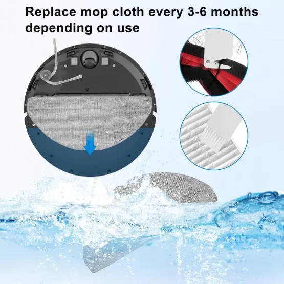 INF Ersatzteil-Kit kompatibel mit Roborock Q7, M5+, L5, L5+ – Hauptbürsten, Seitenbürsten, Filter & Wischpads