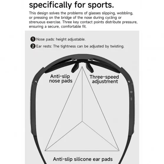 INF KI-Smart-Sonnenbrille mit 8MP-Kamera, gyroskopischer Stabilisierung, Wi-Fi & Bluetooth, Schwarz — kompatibel mit Android